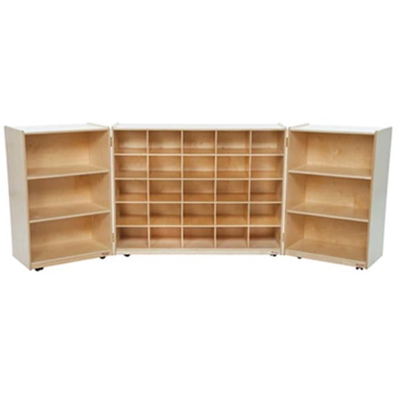 Wood Designs 26 Tri-Fold Storage With Orange Trays Orange