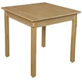 thumbnail image 1 of wood designs wd83329 30" square hardwood table with 29" legs, natural, 1 of 2