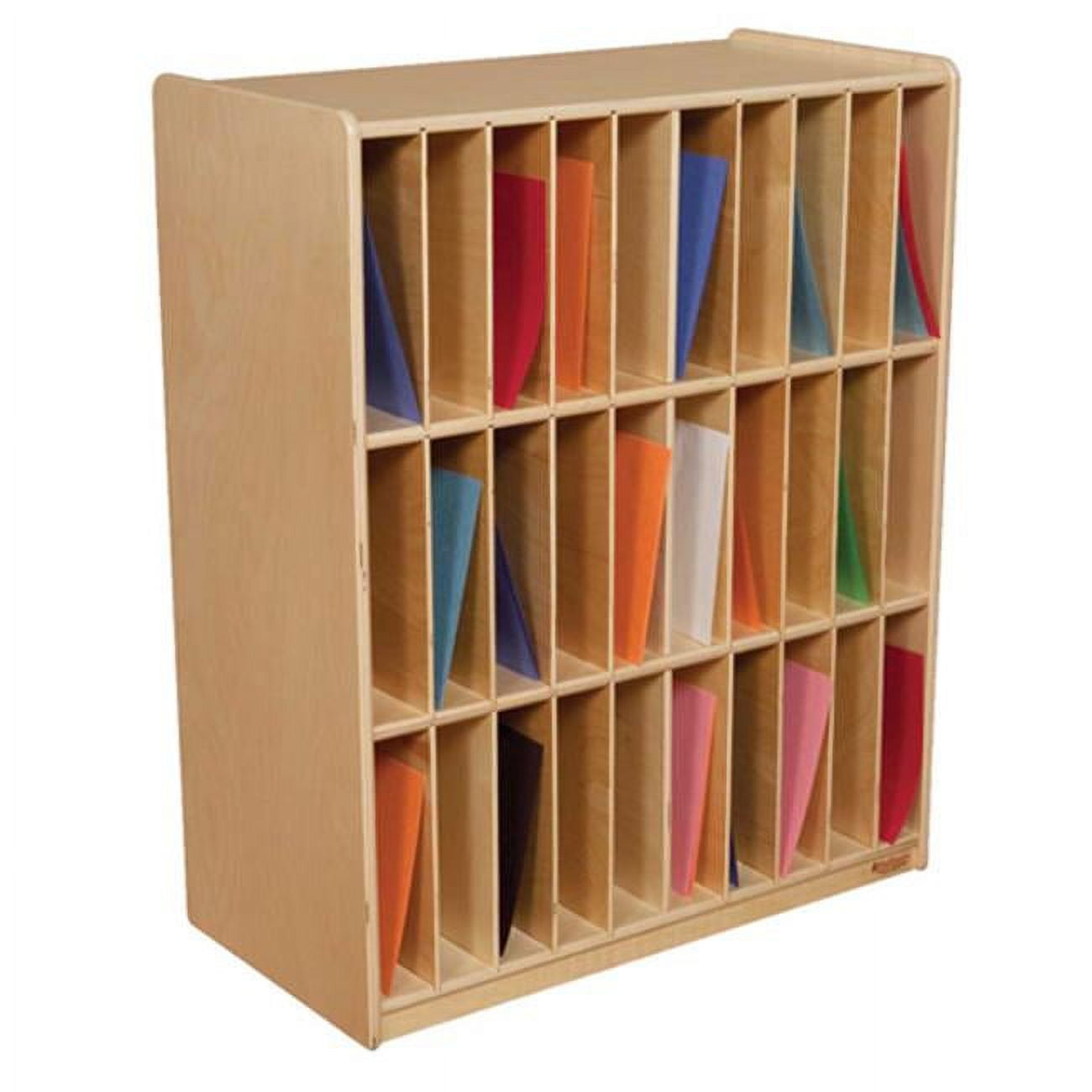 Natural Plywood 30-Slot Portfolio Storage Center