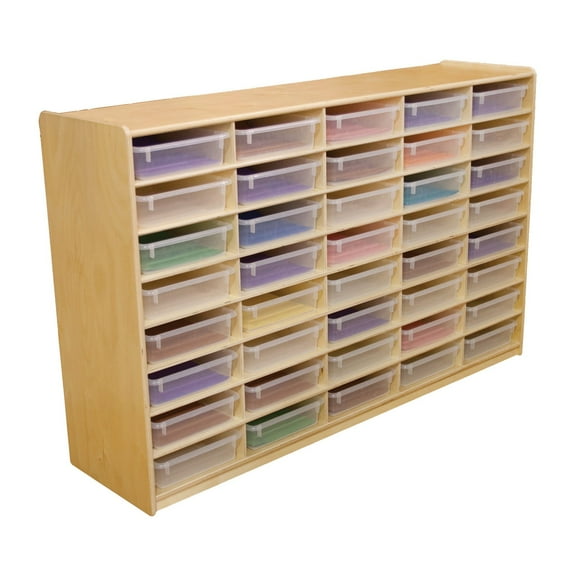 (40) 3" Letter Tray Storage Unit with Translucent Trays
