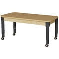 thumbnail image 1 of Wood Designs HPL3044A1217C6 - Mobile Rectangle High Pressure Laminate Table with Adjustable Legs 14-19", 1 of 2
