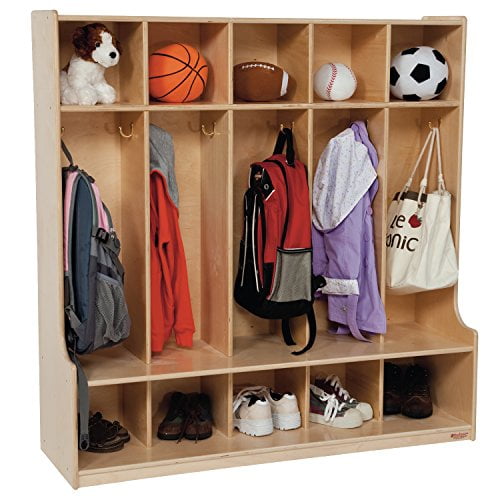Wood Designs WD51000 Five-Section Seat Locker, 49 x 48 x 15" (H x W x D)