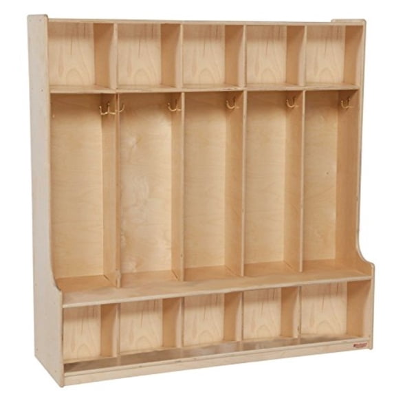 wood designs 5-section kids seat locker