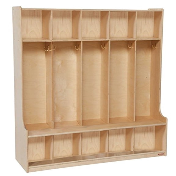 wood designs 5-section kids seat locker