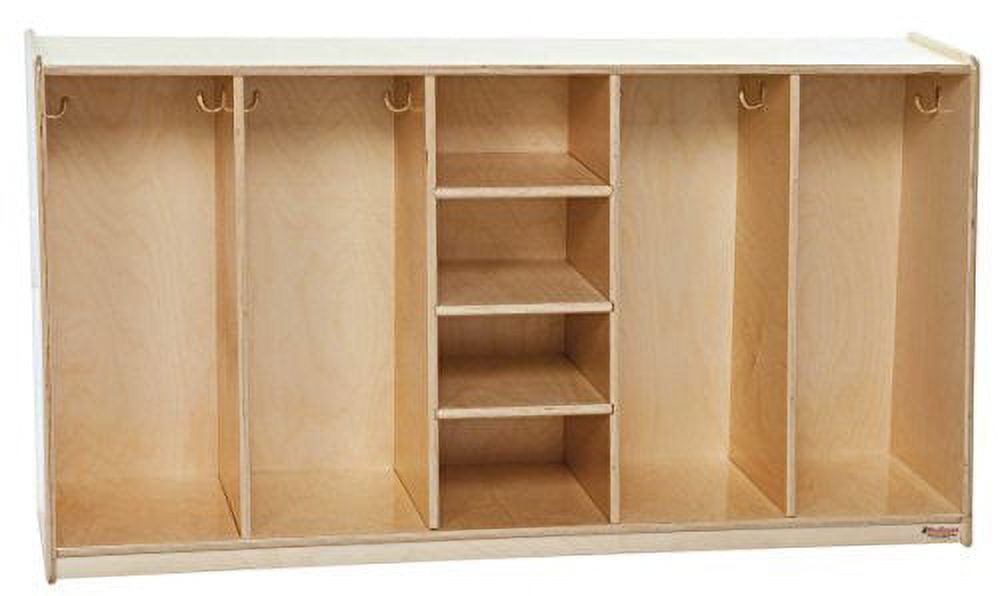 Tip-Me-Not 4-Wide Brown Wooden Kids Locker