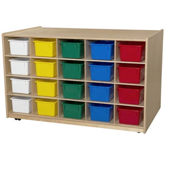 Wood Designs 62003AP 20 Shelves Island With Assorted Pastel Trays