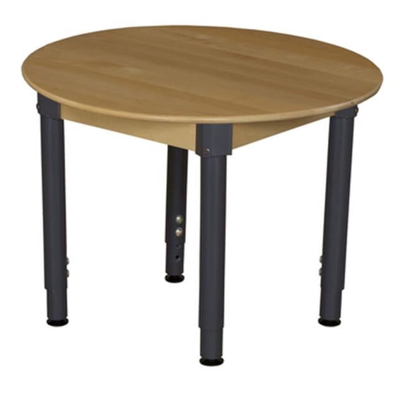 Wood Designs 836A1829 36 in. Round Hardwood Table With Adjustable Legs 18-29 in.