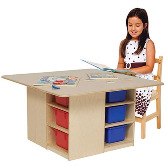 Wood Designs 85003AP Cubby Table With 12 Assorted Pastel Trays