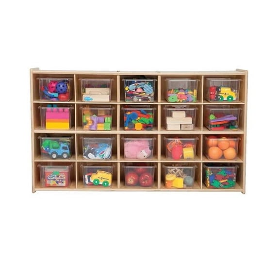 Wood Designs C14501 20 Tray Storage with Clear Trays