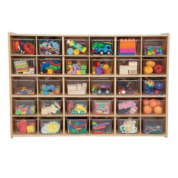 Wood Designs C16031F 30 Tray Storage with Clear Trays Assembled