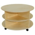 thumbnail image 1 of Wood Designs Circular Double Sided 6 Compartment Shelving Unit with Casters, 1 of 2
