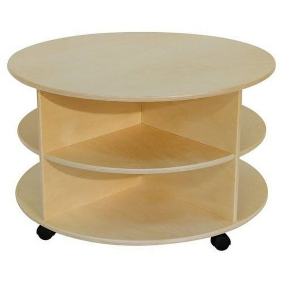 Wood Designs Circular Double Sided 6 Compartment Shelving Unit with Casters