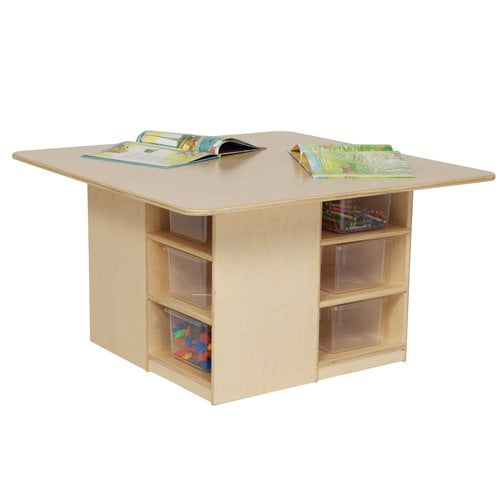Wood Designs Cubby Table With 12 Translucent Trays - Natural