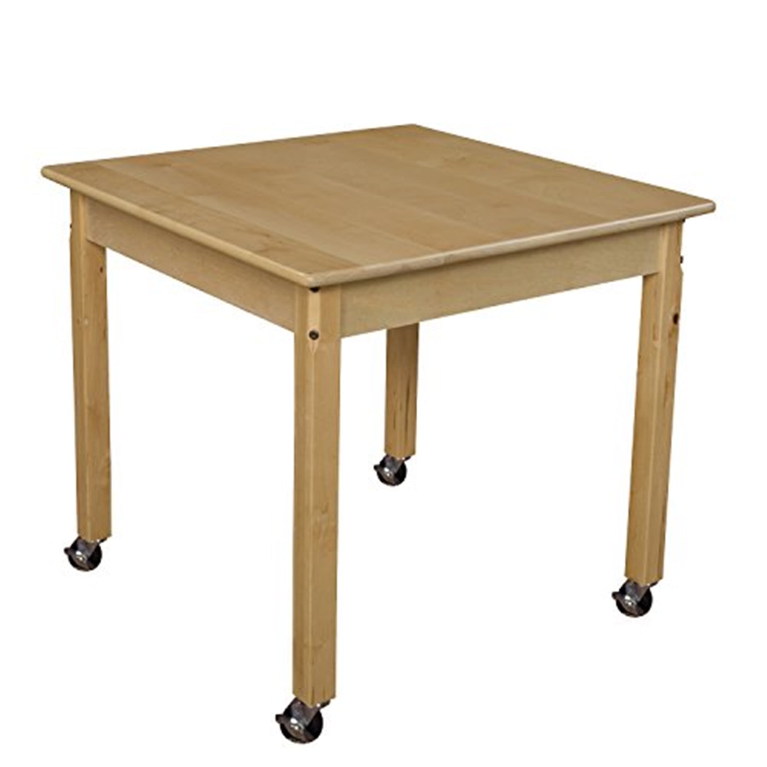 Wood Designs Mobile 30" Square Hardwood Table with 24" Legs