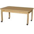thumbnail image 1 of Wood Designs HPL304814C6 - Mobile Rectangle High Pressure Laminate Table with Hardwood Legs, 14", 1 of 2