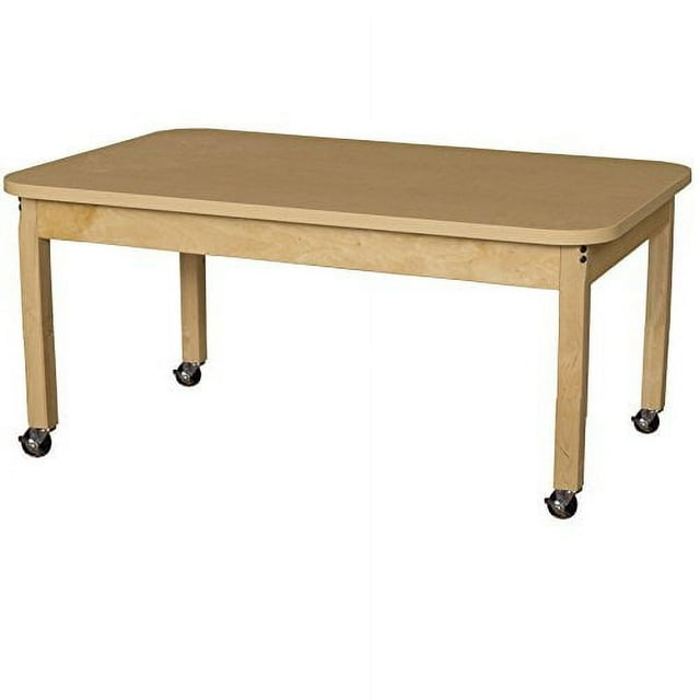 Wood Designs Mobile 30" x 48" Rectangle High Pressure Laminate Table with Hardwood Legs-22"