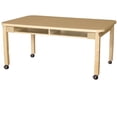 thumbnail image 1 of WOOD DESIGNS Mobile 36" x 48" Four Seater High Pressure Laminate Desk with Hardwood Legs- 14", 1 of 2