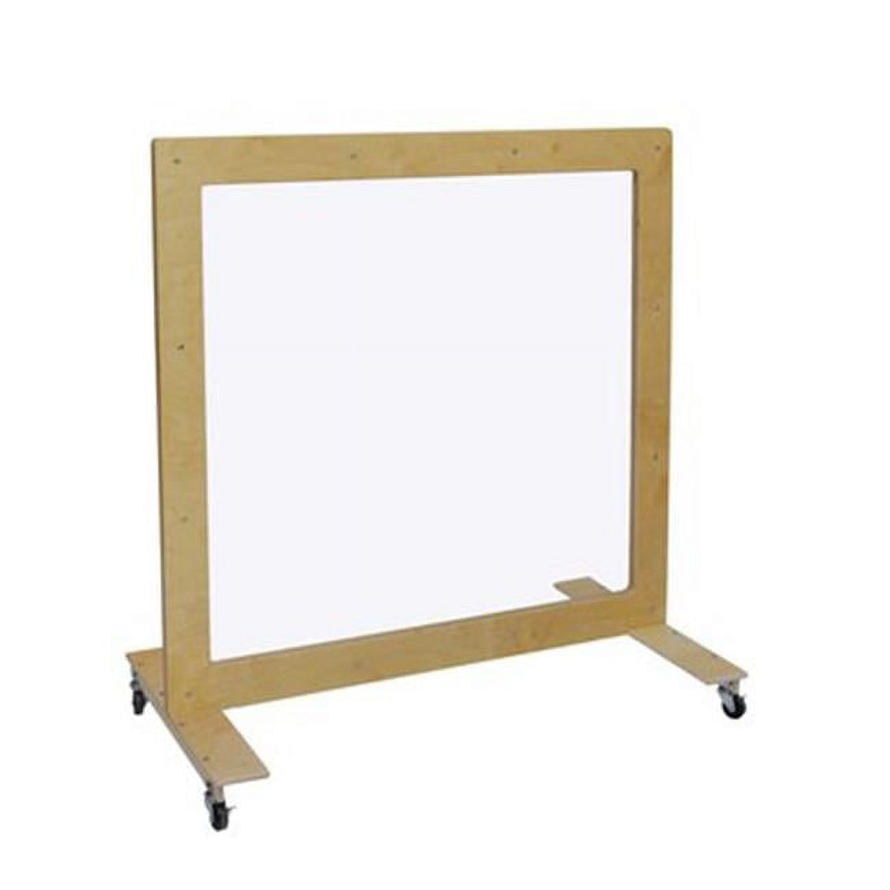 Mobile 48" x 48" Clear Polycarbonate and Plywood Room Divider