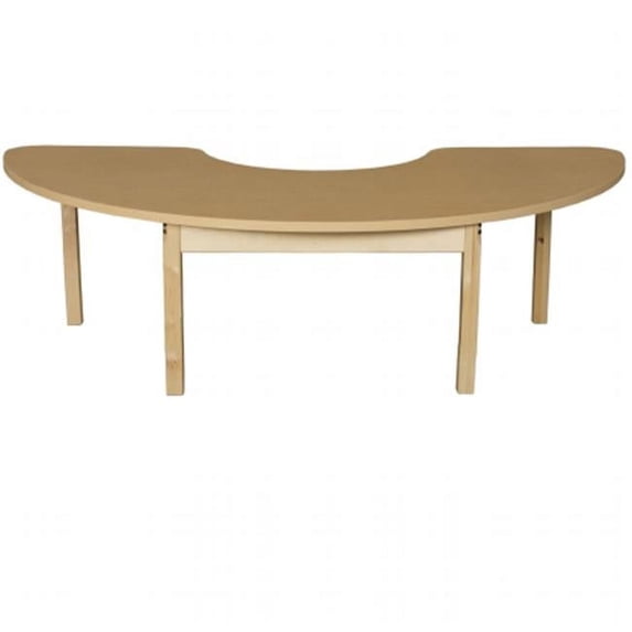 Wood Designs Mobile Half Circle High Pressure Laminate Table With Hardwood Legs- 16 in.