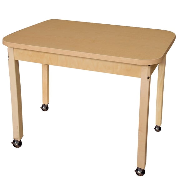 Wood Designs Mobile Rectangle High Pressure Laminate Table With Hardwood Legs- - 26 in.