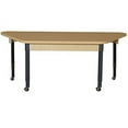 thumbnail image 1 of Wood Designs HPL3060TRPZA1829C6 Mobile Trapezoidal High Pressure Laminate Table with 20"-31" Adjustable Legs, 1 of 2