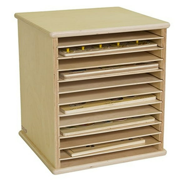 Wood Designs Puzzle Rack with Larger Knob 12 Shelves Wooden Storage Rack