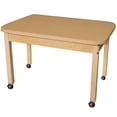 thumbnail image 1 of WOOD DESIGNS 24" x 48" Rectangle High Pressure Laminate Table with Hardwood Legs- 20", 1 of 2