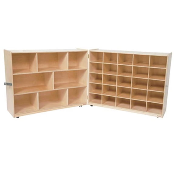 Wood Designs Shelf Folding Storage With 25 Lime Green Trays - Lime Green