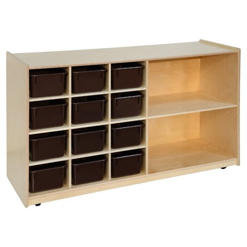 Wood Designs Storage 12 Compartment Cubby with Trays