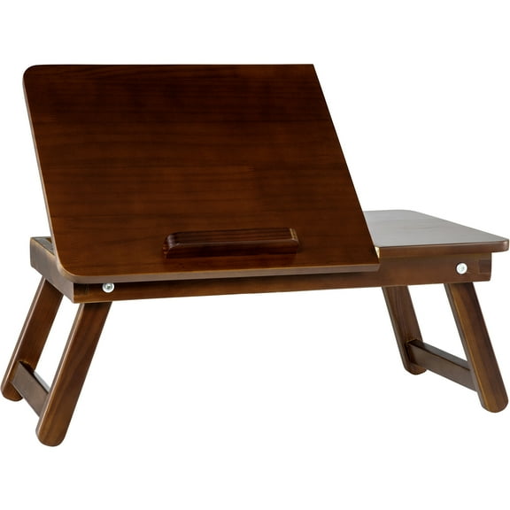 Wood Desk - Multi-Tasking Tray - Attractive Natural Wood - Light and Portable - Adjustable Angle Top - Perfect for Reading, Studying, Working in Your Bed, on the Couch or Floor, Medium