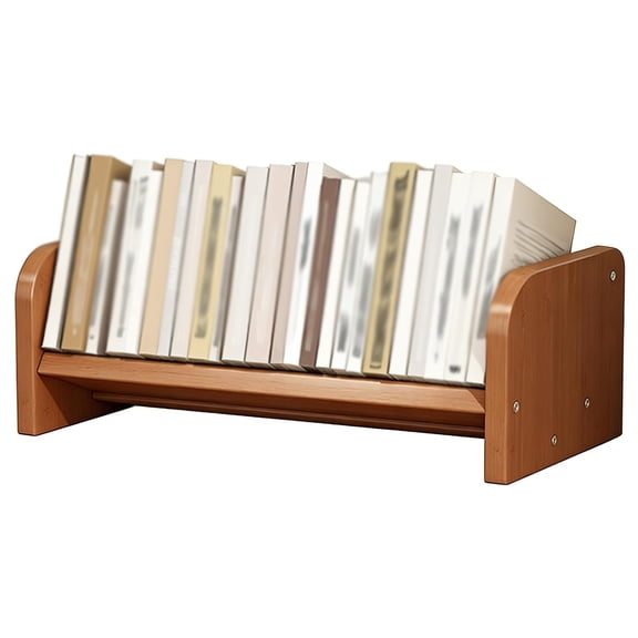 Wood Desktop Bookshelf, Tabletop Book Storage Rack Display Shelf with Handle, Tilting Office Bookcase Magazine Holder CD Rack for Office