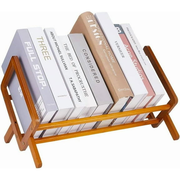 Wood Desktop Bookshelf Wood Tilting Bookcase Sienna Office Tabletop Book Storage Rack Large Magazine Holder