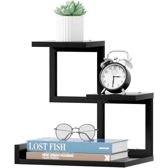 Wood Desktop Shelf - Freestanding Small Bookshelf Desk Hutch Supplies Organizers, 3 Tier Storage Display Display Rack Office D r, Stand Shelves with Metal Frame for Books/Plants/Toys