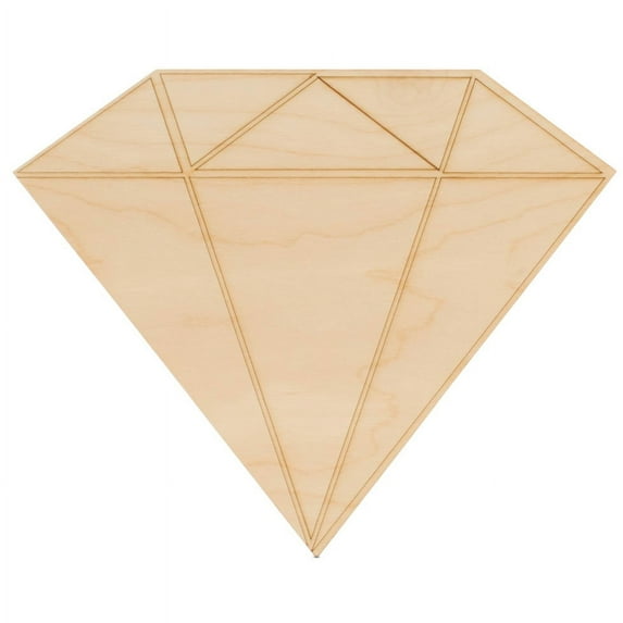 Wood Diamond Cutout with Detail Cutouts 23-inch, 1/8 inch Thick, Pack of 3 Valentines Crafts for Gifts/Door Décor, by Woodpeckers