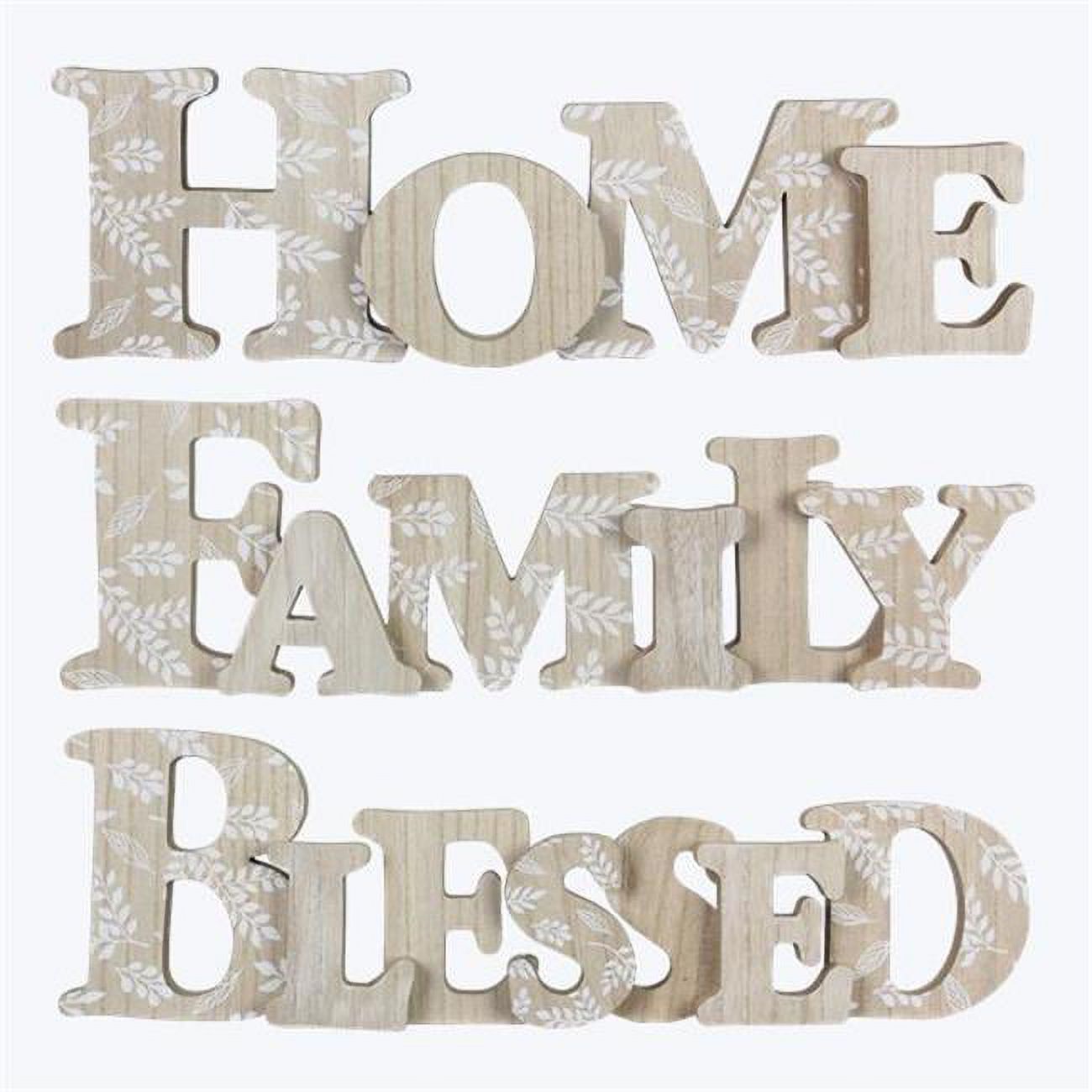 Wood Dimensional Tabletop Word Sign, Assorted Color 3 Piece