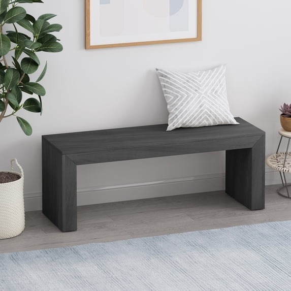 Wood Dining Bench, Black