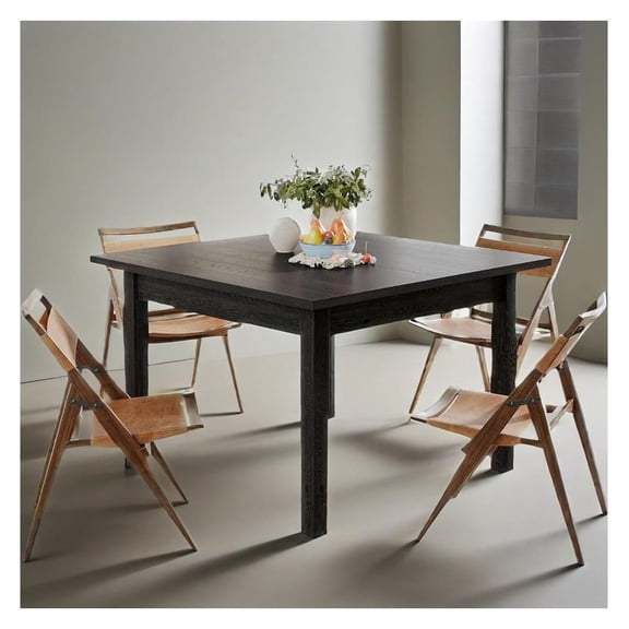 Wood Dining Table Modern Kitchen Table for Dining Room Living Room, 2-4 People Dining Room Table Square Dinner Tables with Wooden Legs Thick Top