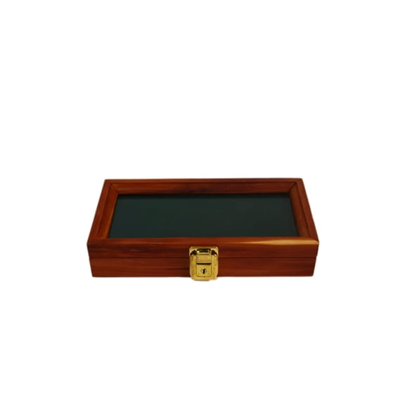 Wood Display Case for Collectibles, Knives, Arrowheads, Pins, Medals and More (10 x 5 x 2, Cedar)