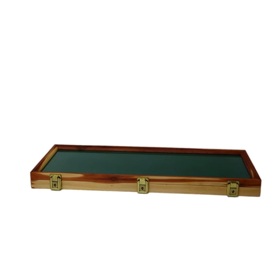 Wood Display Case for Collectibles, Knives, Arrowheads, Pins, Medals and More (25 x 9 x 2, Cedar)