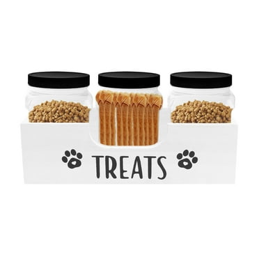 Wood Dog Treat Container Large Capacity Dog Food Storage Holder Practical Cat Treat Container Pet Accessories for Pet Food Storage