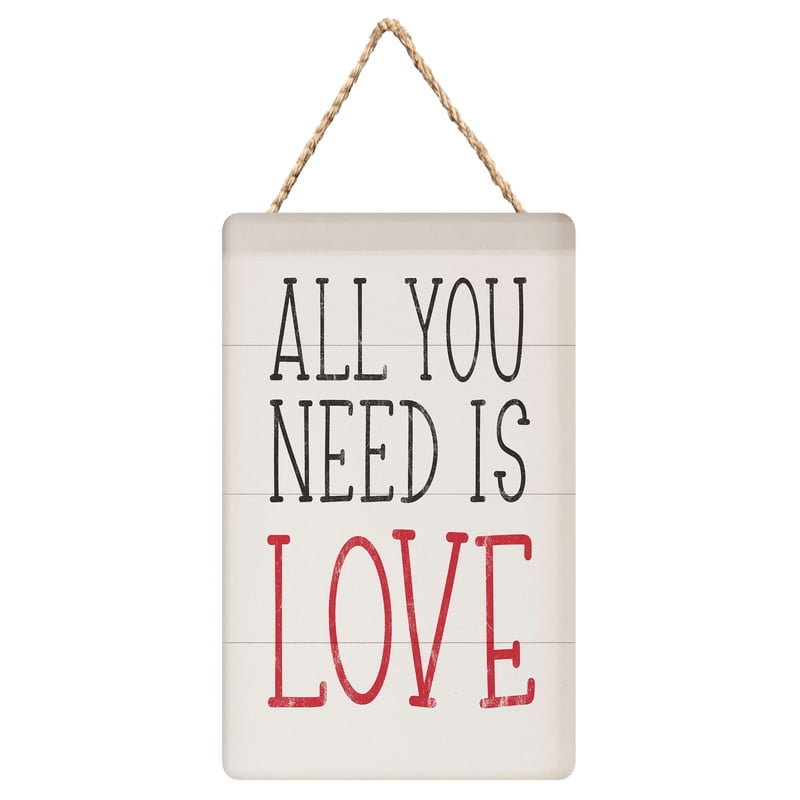 Wood Door Sign All You Need Is Love Sign Hanging Printed Wooden Plaque ...