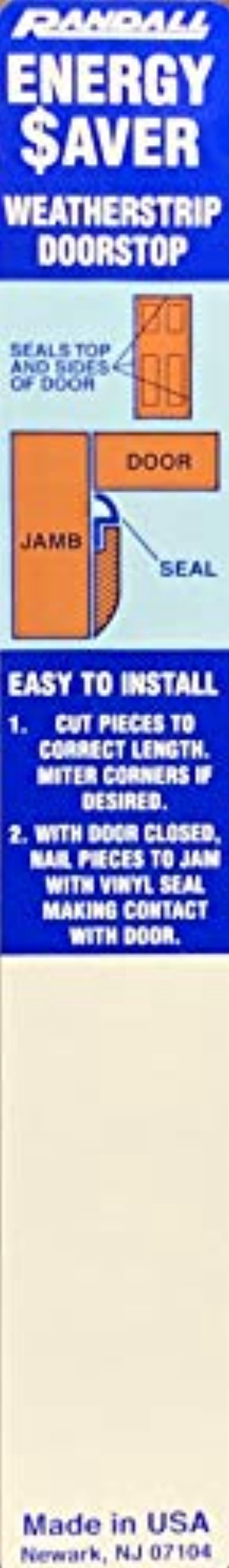 Wood Door Stop Set with White Kerf Weatherstrip (3 Piece Set)