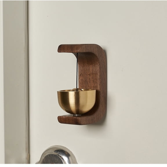 Magnetic Wooden Doorbell Chime Entry Hanging Home Store Bell Beech Brass Calming Sound for Indoor Entrance Shop Restaurant Office Doorway Welcome Ambience Soft Tones Home Lifestyle Decorative Accent