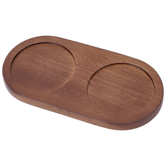 Wood Double Pepper Mills Holder Wooden Salt and Pepper Mill Tray Peru Shakers Salt Grinder Rest 2.3 Inch Inner Dia Tray for 2 Shakers Accessories