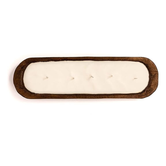 Wood Dough Bowl Candles | 100% Natural Soy Wax & Oil Infused | Odor Eliminating + Pet Safe | Scented Candle Gifts for Men & Women (Gingerbread, 5-Wick)