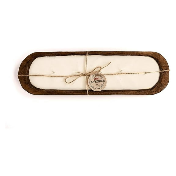 Wood Dough Bowl Candles | 100% Natural Soy Wax & Oil Infused | Odor Eliminating + Pet Safe | Scented Candle Gifts for Men & Women (Unscented, 5-Wick)