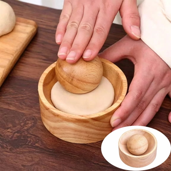 Wood Dough Press for Dumplings, Manual Dumpling Wrapper Press for Consistent Wrappers, Wooden Dumpling Tool for Homemade Dumplings and Potstickers