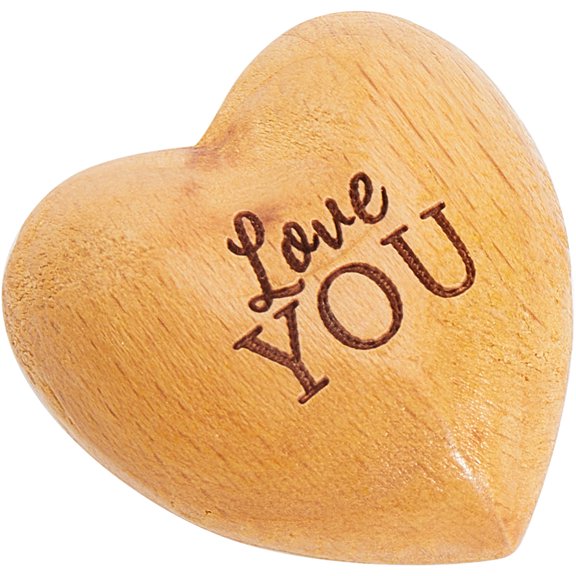 Wood Drawer Knobs for Home Cabinet Cupboard and Dresser Heart with Love YOU Tan 32-32.5x32-32.5x18-19mm
