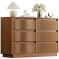 thumbnail image 1 of Wood Dresser, 6 Drawer Dresser for Bedroom, Modern Chest of Drawers with Deep Drawers Waterproof Living Room, Hallway, Entryway,Brown, 1 of 12