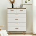 thumbnail image 1 of Wood Dressers for Bedroom,Tall Dressers for Bedroom,Boho Dresser,Wooden Dresser,Farmhouse Dresser,6 Drawer Dresser for Bedroom,White, 1 of 5